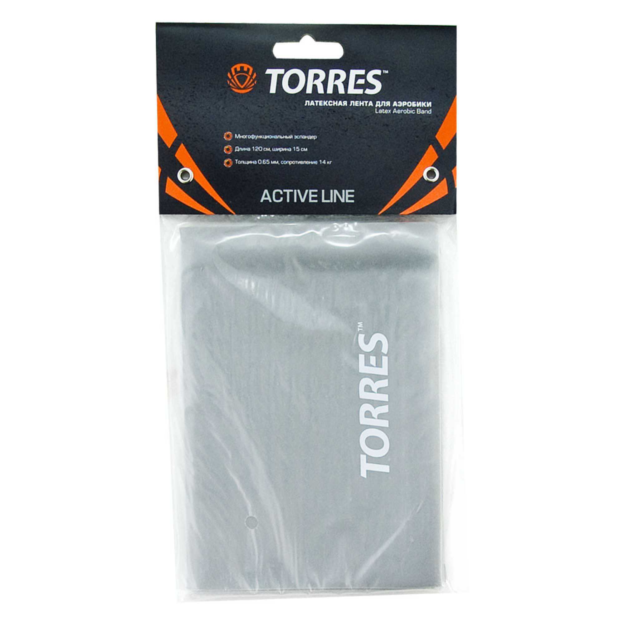 Эспандер TORRES латексная лента, AL0019,длина 120 см, серый Эспандер TORRES латексная лента, AL0019,длина 120 см, серый