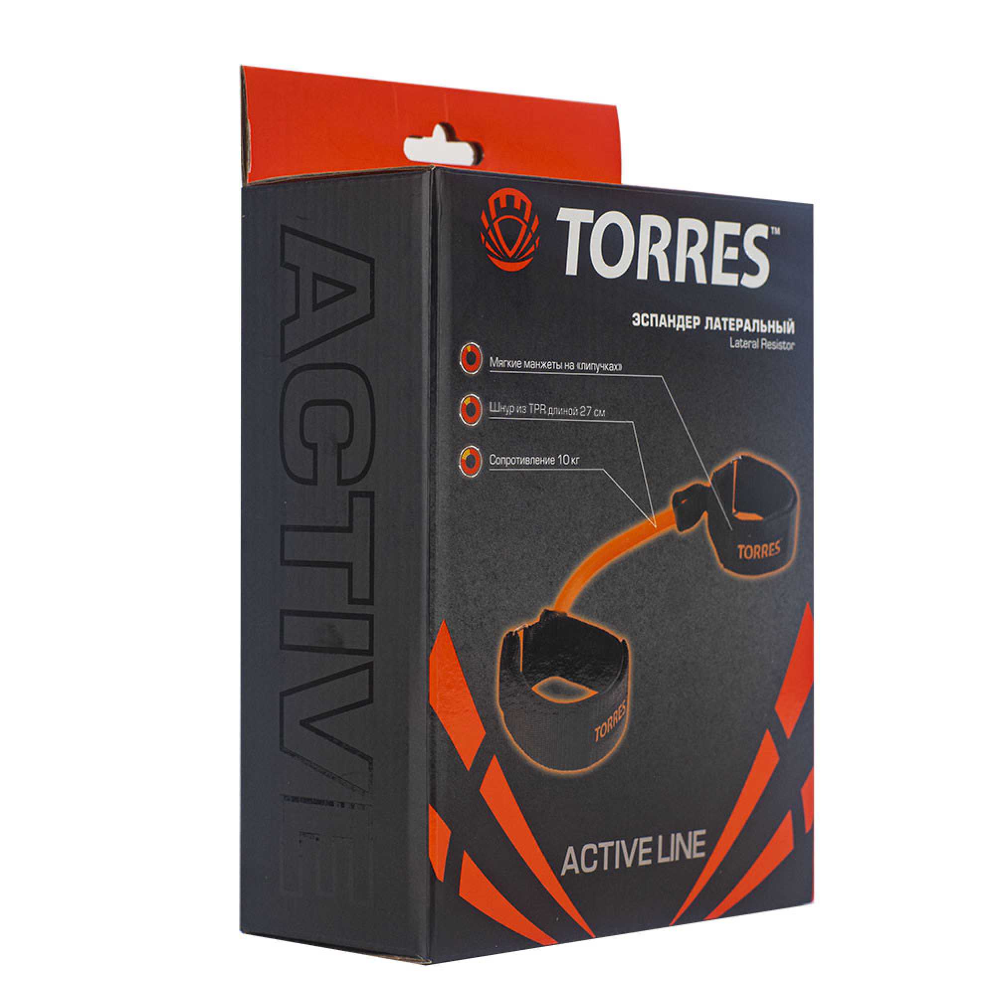 Эспандер TORRES латеральный TPR, AL0050, 27 см,13 мм, ор-чер Эспандер TORRES латеральный TPR, AL0050, 27 см,13 мм, ор-чер