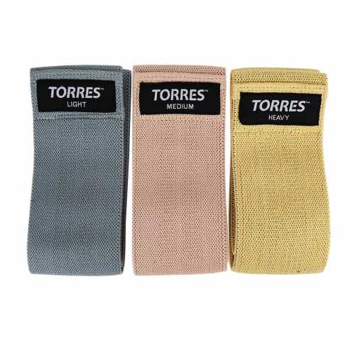 Эспандер TORRES набор эластичных петель, AL02205,38 см, 3 жгута разн сопр.