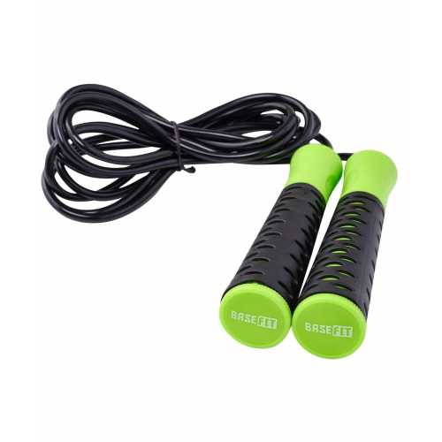 Скакалка RP-103 PVC, с нескользящей ручкой, 3,05 м, черный/зеленый Скакалка RP-103 PVC, с нескользящей ручкой, 3,05 м, черный/зеленый