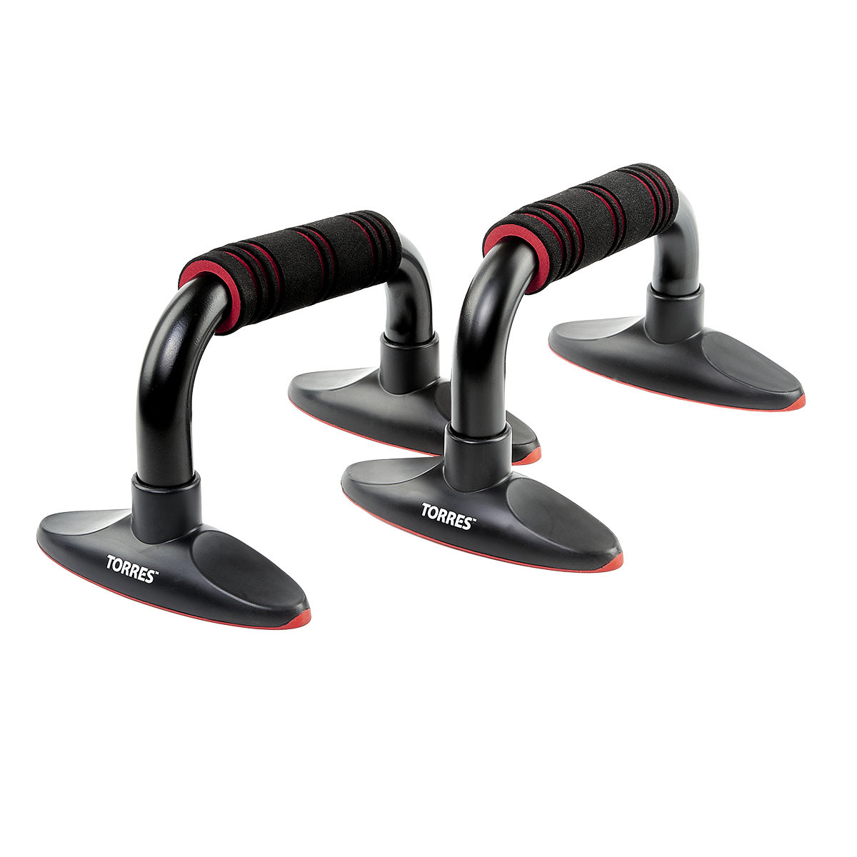 Упоры для отжимания TORRES Push-Up Bars металл, PL5015, черн-крас Упоры для отжимания TORRES Push-Up Bars металл, PL5015, черн-крас