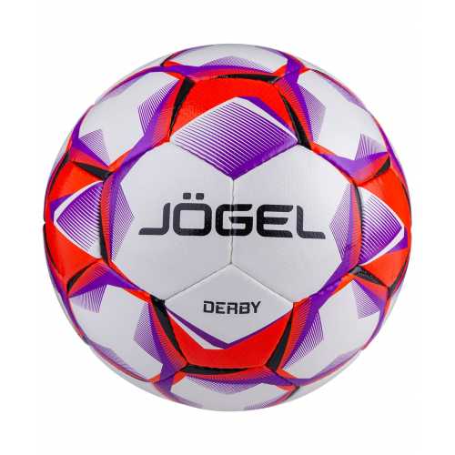 Мяч футбольный Derby №5, белый/фиолетовый/оранжевый Мяч футбольный Derby №5, белый/фиолетовый/оранжевый