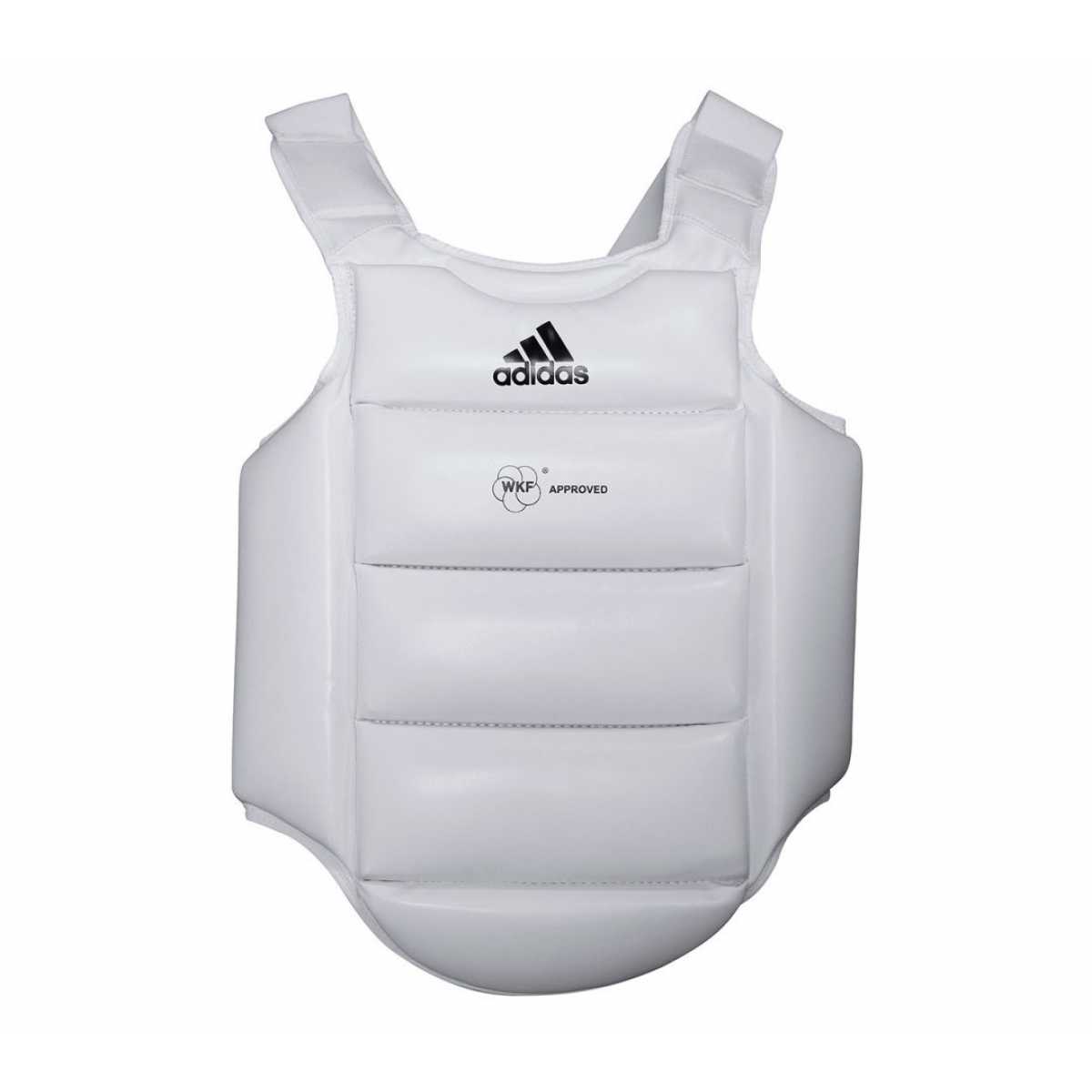 Защита корпуса детская body protector wkf белая c черным логотипом adipkid