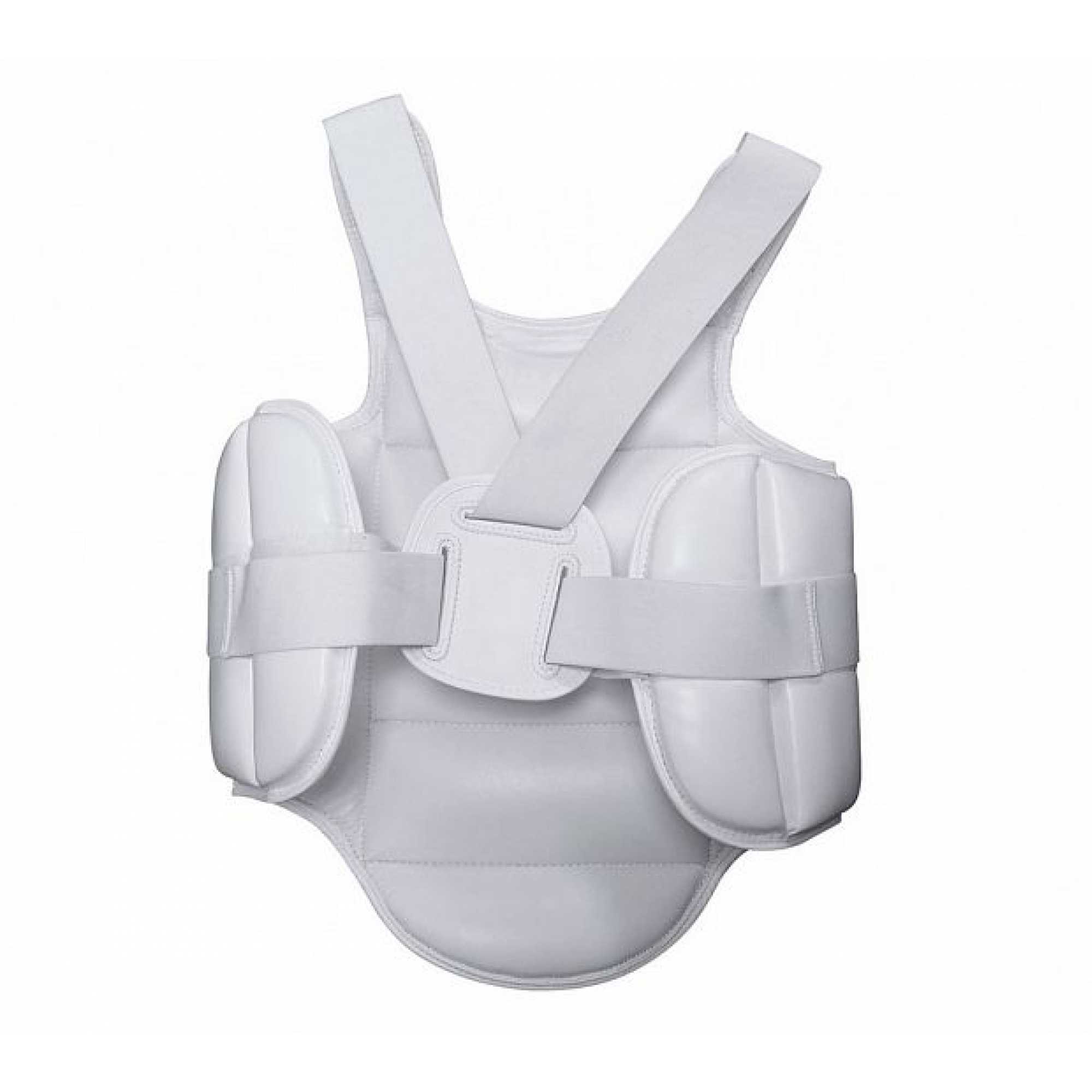Защита корпуса детская body protector wkf белая c черным логотипом adipkid
