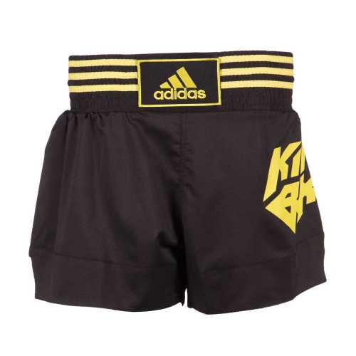 Шорты для кикбоксинга kick boxing short micro diamond черно-желтые adiskb02