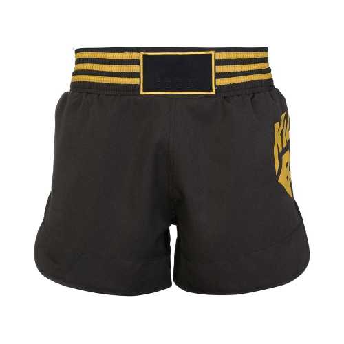 Шорты для кикбоксинга kick boxing short micro diamond черно-золотые adiskb02