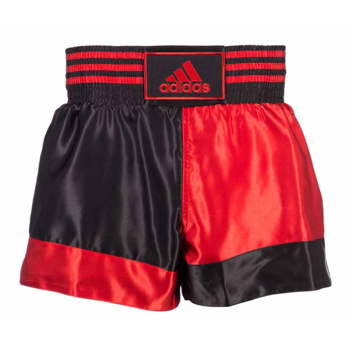 Шорты для кикбоксинга kick boxing short satin черно-красные adiskb01