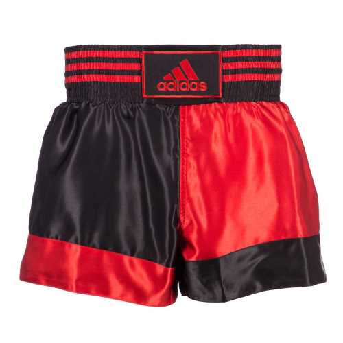 Шорты для кикбоксинга kick boxing short satin черно-красные adiskb01