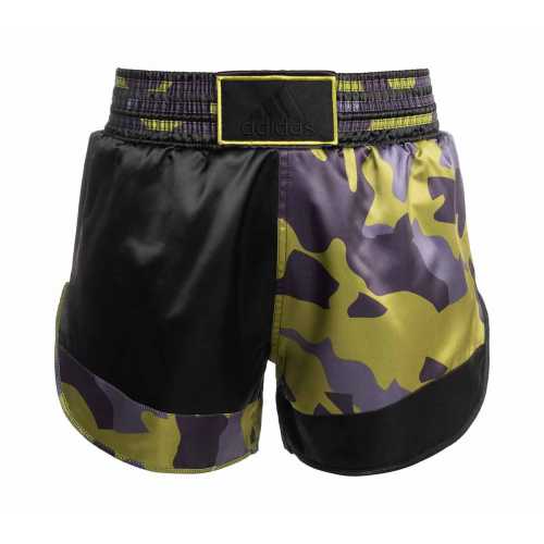 Шорты для кикбоксинга kick boxing short satin зелено-черные adiskb01