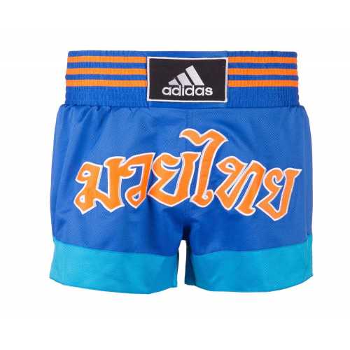 Шорты для тайского бокса thai boxing short sublimated сине-оранжевые adisth02