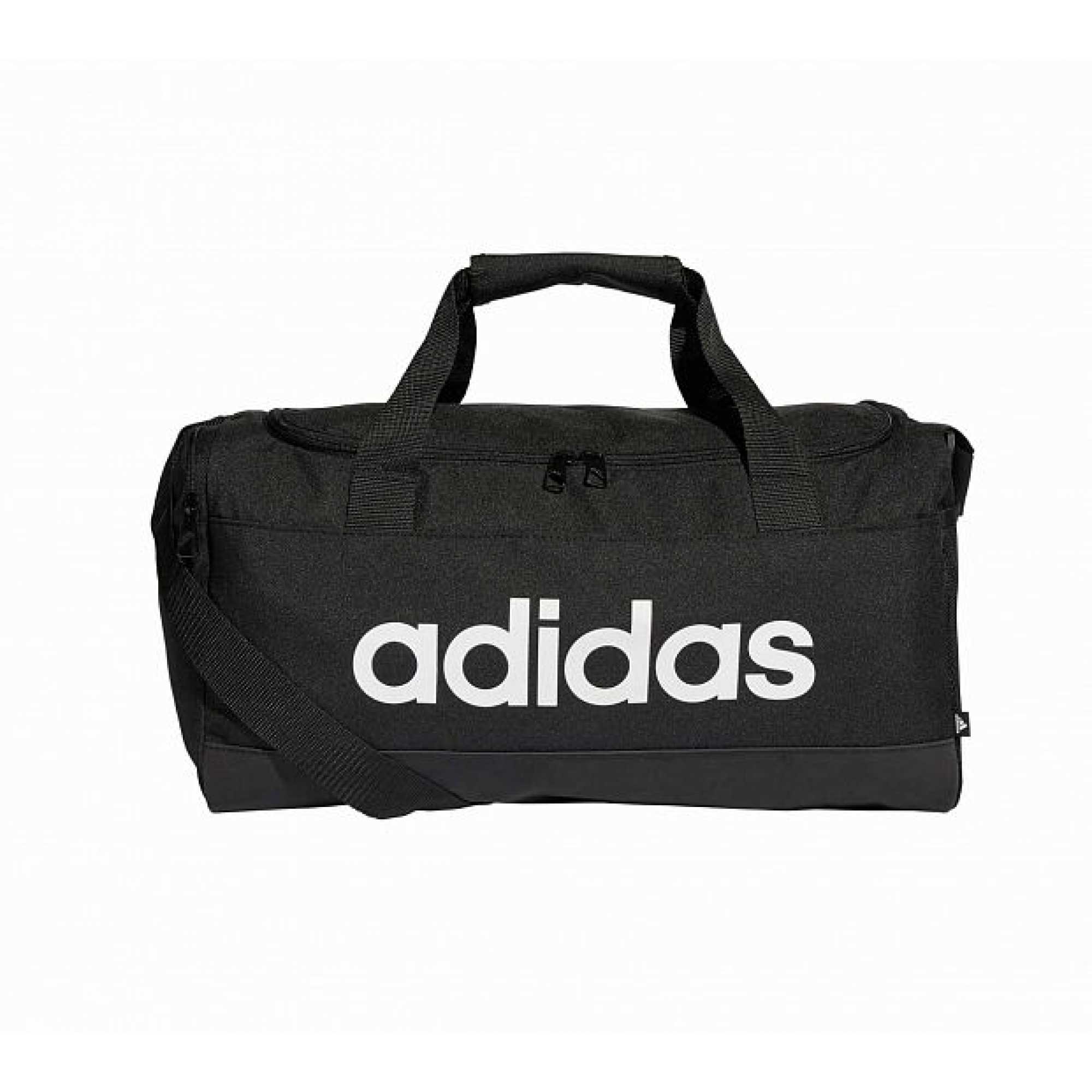 Сумка спортивная essentials logo duffel bag m черно-белая gn2038 Сумка спортивная essentials logo duffel bag m черно-белая gn2038
