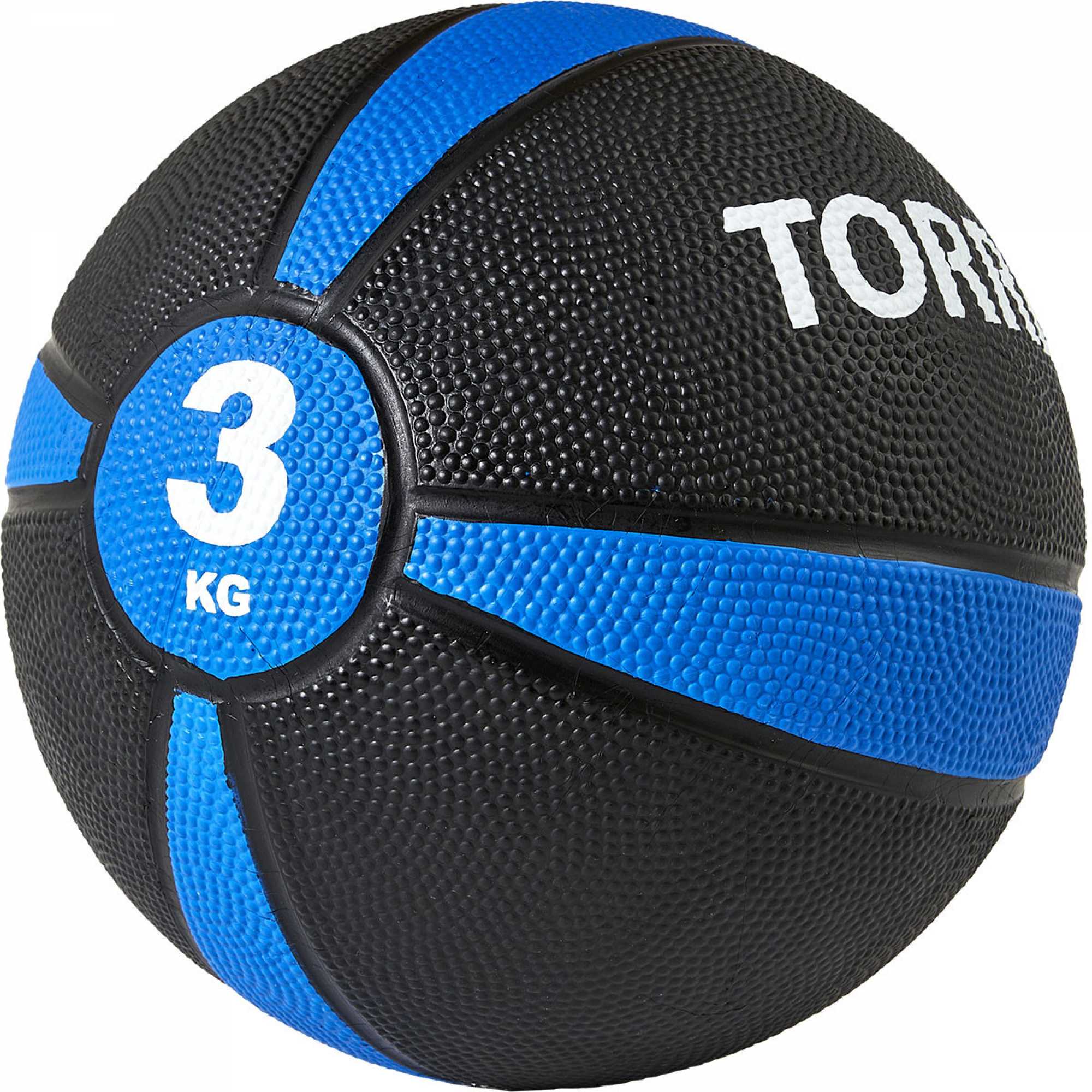Медбол TORRES 3 кг, AL00223, 21,9 см, черно-сине-белый Медбол TORRES 3 кг, AL00223, 21,9 см, черно-сине-белый