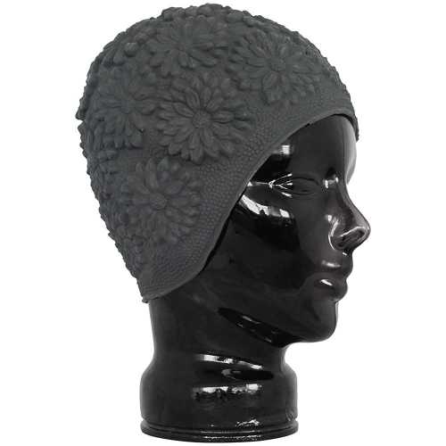 Шапочка для плавания FASHY Latex Ornament Cap, 3102-00-20, черный