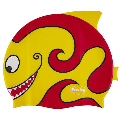 Шапочка для плавания детская FASHY Childrens Silicone Cap, 3048-00-80, желто-красный